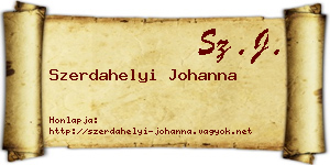 Szerdahelyi Johanna névjegykártya